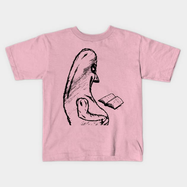 alien reading Kids T-Shirt by Leap Arts